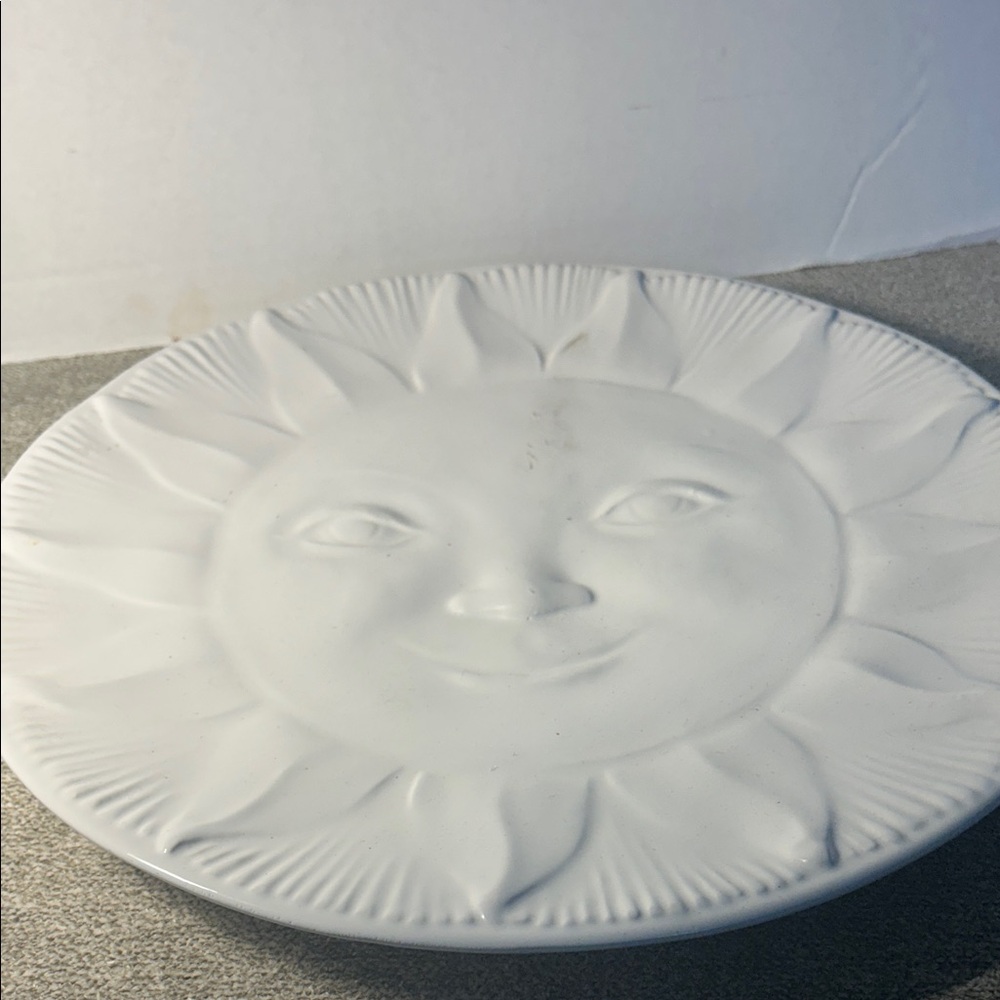 White Sun Face Decorative Serving Platter